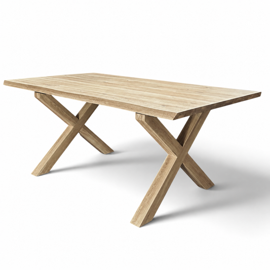 Solid Oak Natural Edge Extending Dining Table