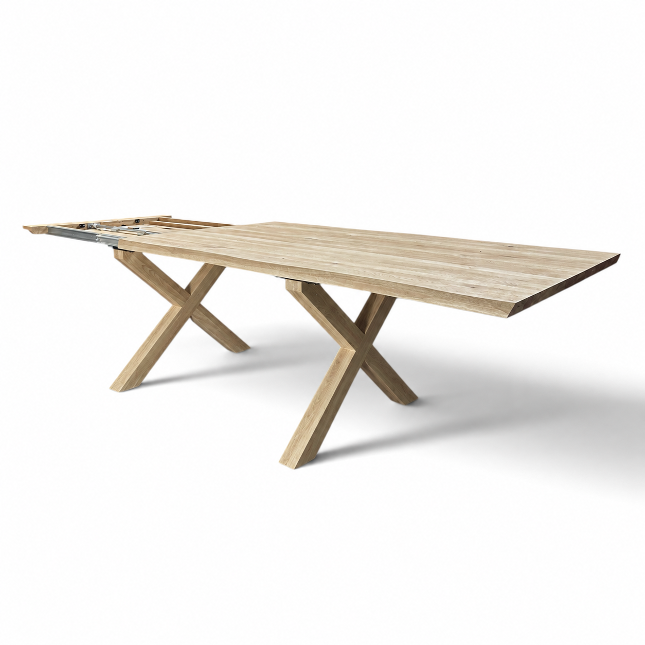 Oiled Oak Natural Edge Extending Dining Table