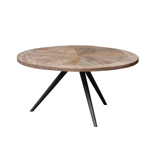 Oyster Elm Parquet Round Coffee Table - Pieces For Places