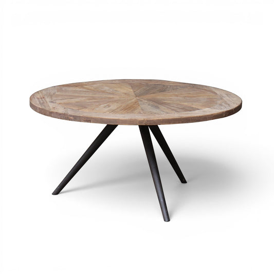 Oyster Elm Parquet Round Coffee Table - Pieces For Places