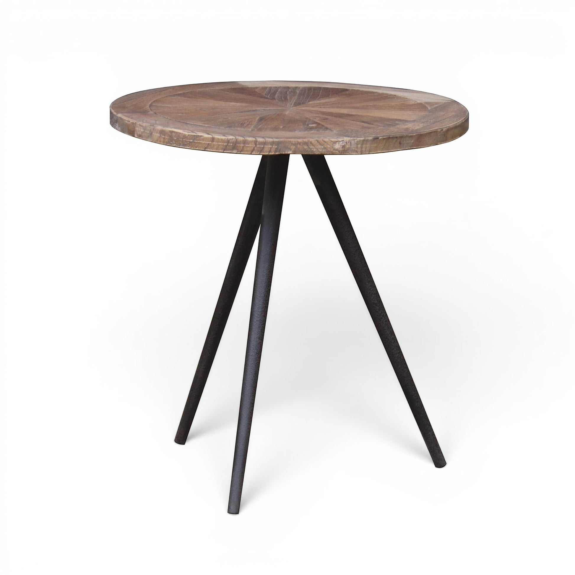 Oyster Elm Parquet Round Side Table - Pieces For Places