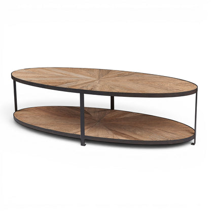 Oyster Reclaimed Oak Large Oval Coffee Table - Pieces For Places