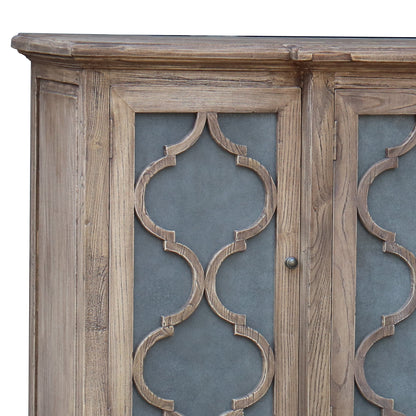 Oyster Old Elm 4 Door Sideboard With Metal Inlay Doors - Pieces For Places