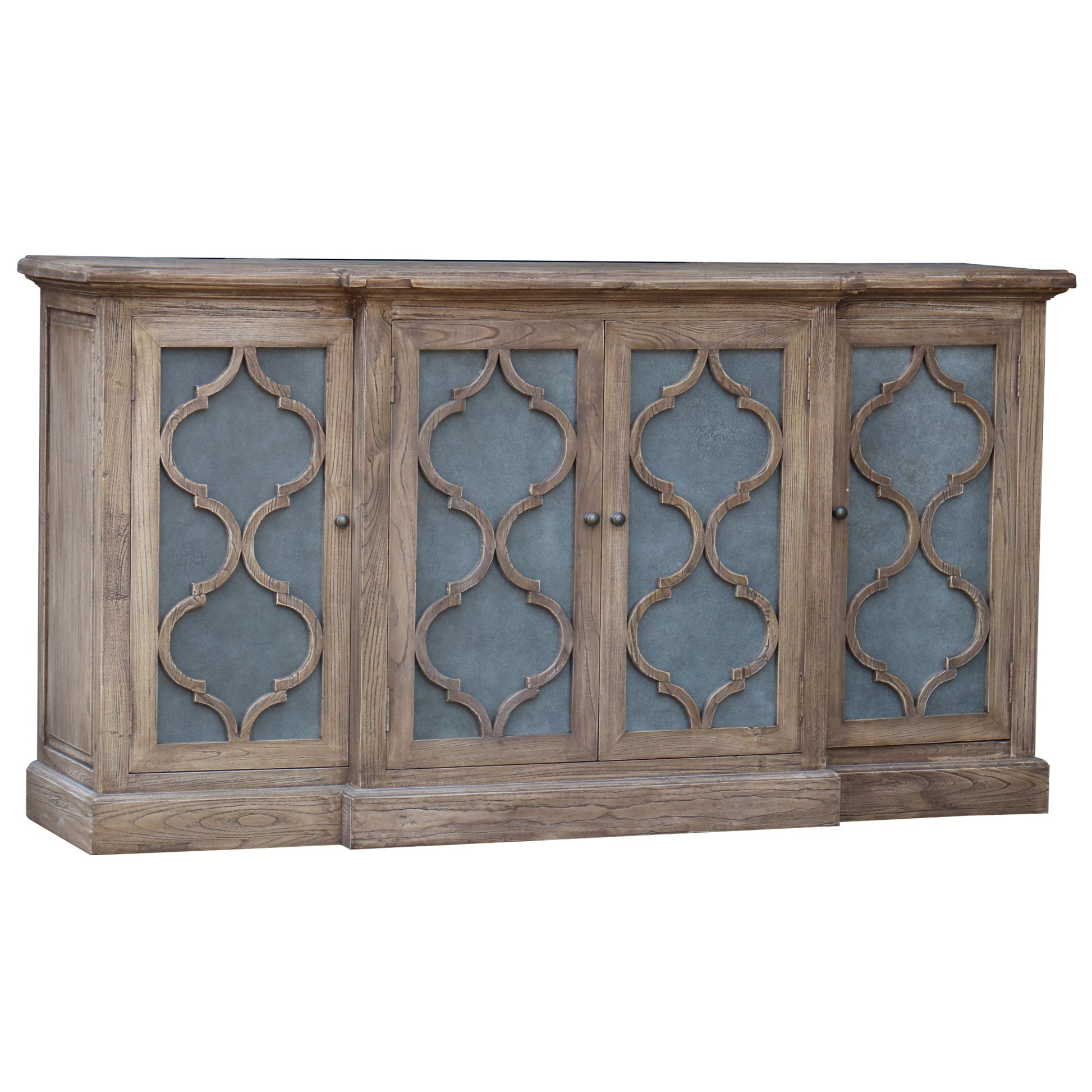 Oyster Old Elm 4 Door Sideboard With Metal Inlay Doors - Pieces For Places