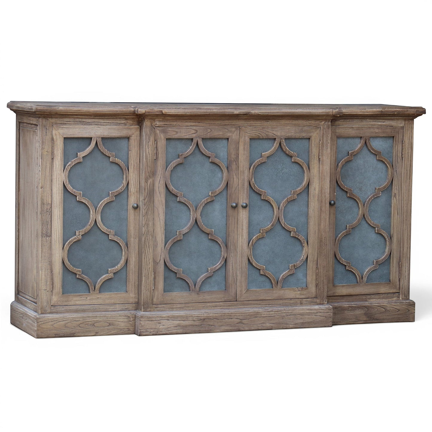 Oyster Old Elm 4 Door Sideboard With Metal Inlay Doors - Pieces For Places