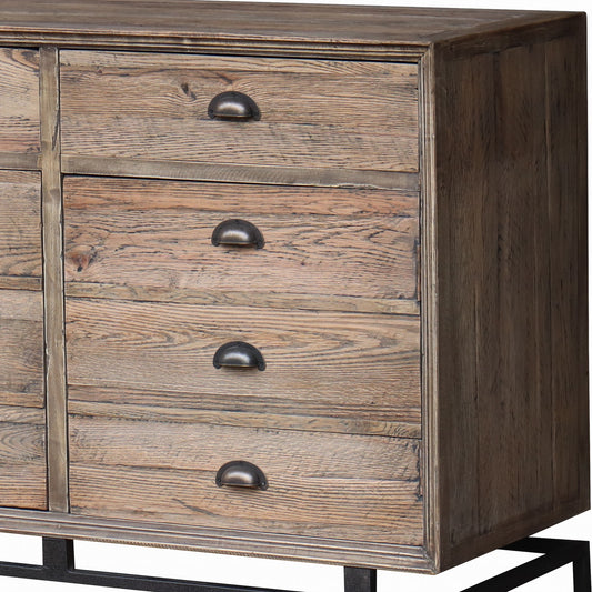 Oyster Reclaimed Elm 2 Door 2 Drawer Sideboard - Pieces For Places