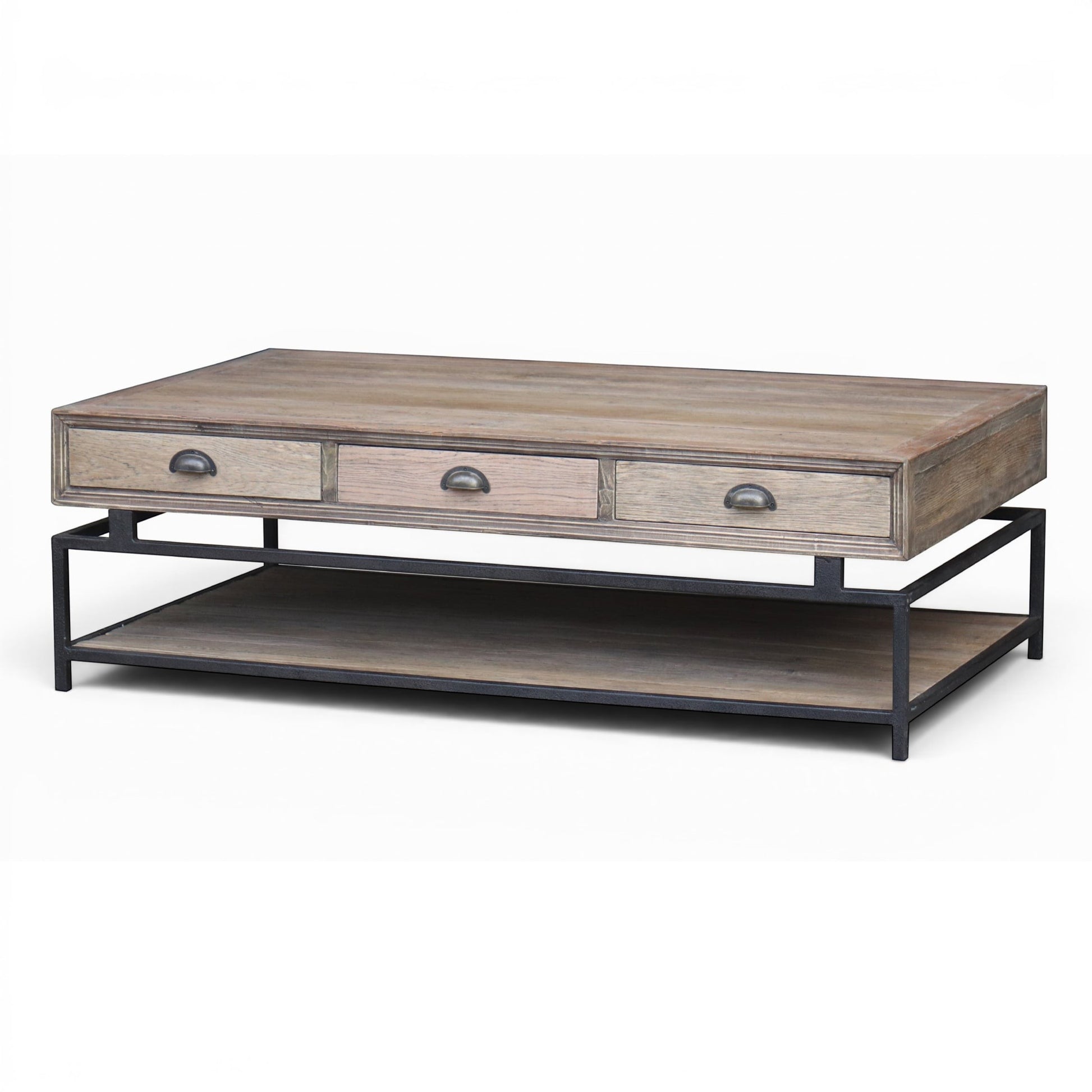 Oyster Reclaimed Elm & Iron Coffee Table - Pieces For Places