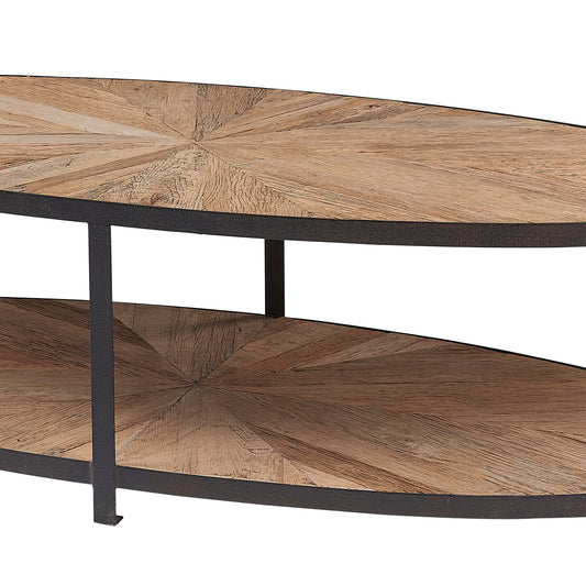 Oyster Reclaimed Oak Large Oval Coffee Table - Pieces For Places