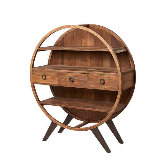 Oyster Reclaimed Pine 3 Drawer Shelf Unit - Pieces For Places