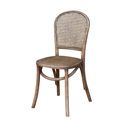 Oyster Oak Woven Back Rounded Dining Chair - Pieces For Places