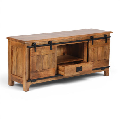 Industrial Solid Mango Wood TV Unit