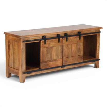 Industrial Solid Mango Wood TV Unit