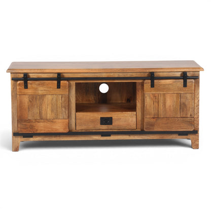 Industrial Solid Mango Wood TV Unit