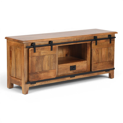 Industrial Solid Mango Wood TV Unit