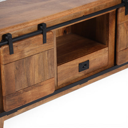 Industrial Solid Mango Wood TV Unit
