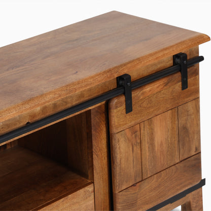 Industrial Solid Mango Wood TV Unit