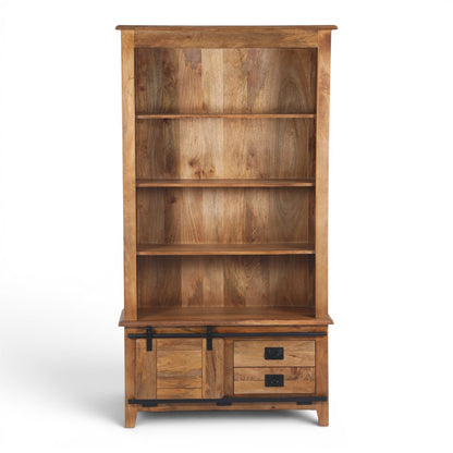 Industrial Solid Mango Wood Bookcase