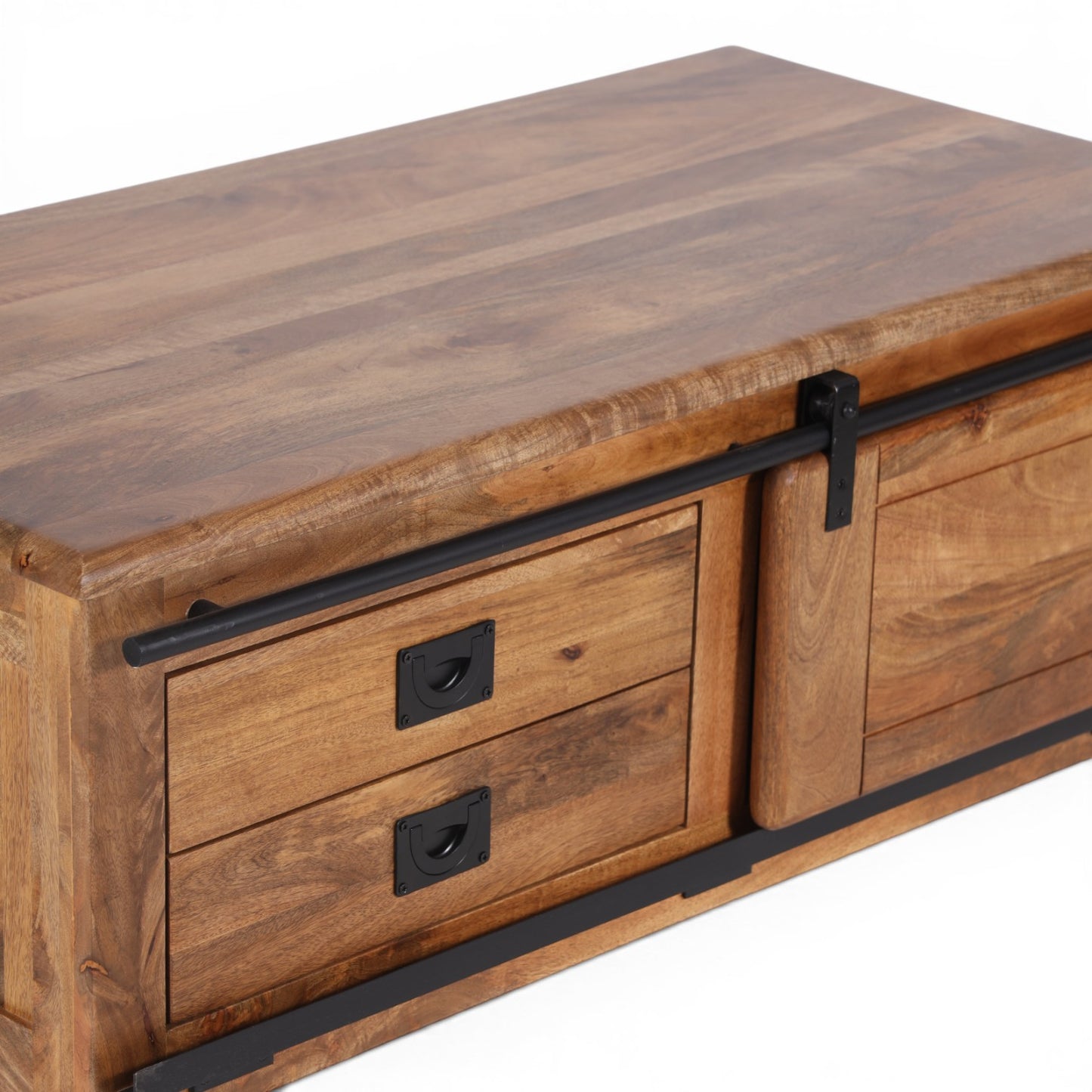 Industrial Solid Mango Wood Coffee Table