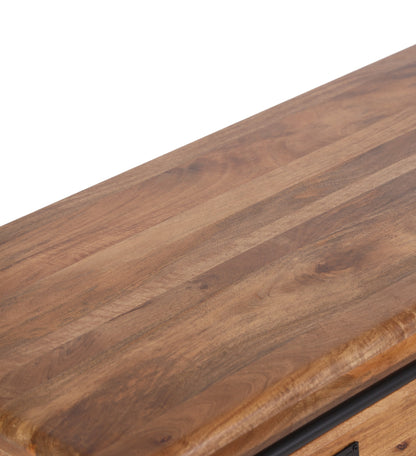 Industrial Solid Mango Wood Coffee Table