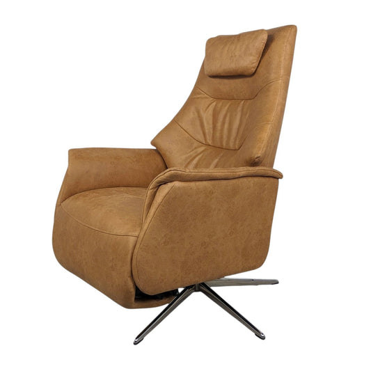 Sphinx Swivel Reclining Chair Tan Leather - Pieces For Places