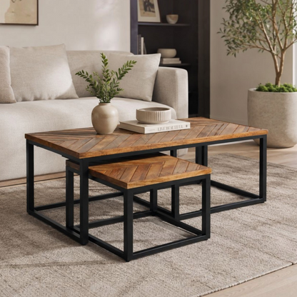 Parquet Rectangle Mango Wood Coffee Table