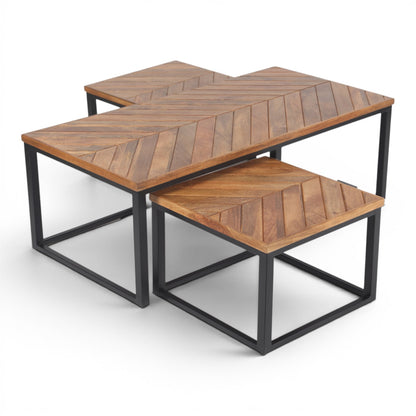 Parquet Rectangle Mango Wood Coffee Table