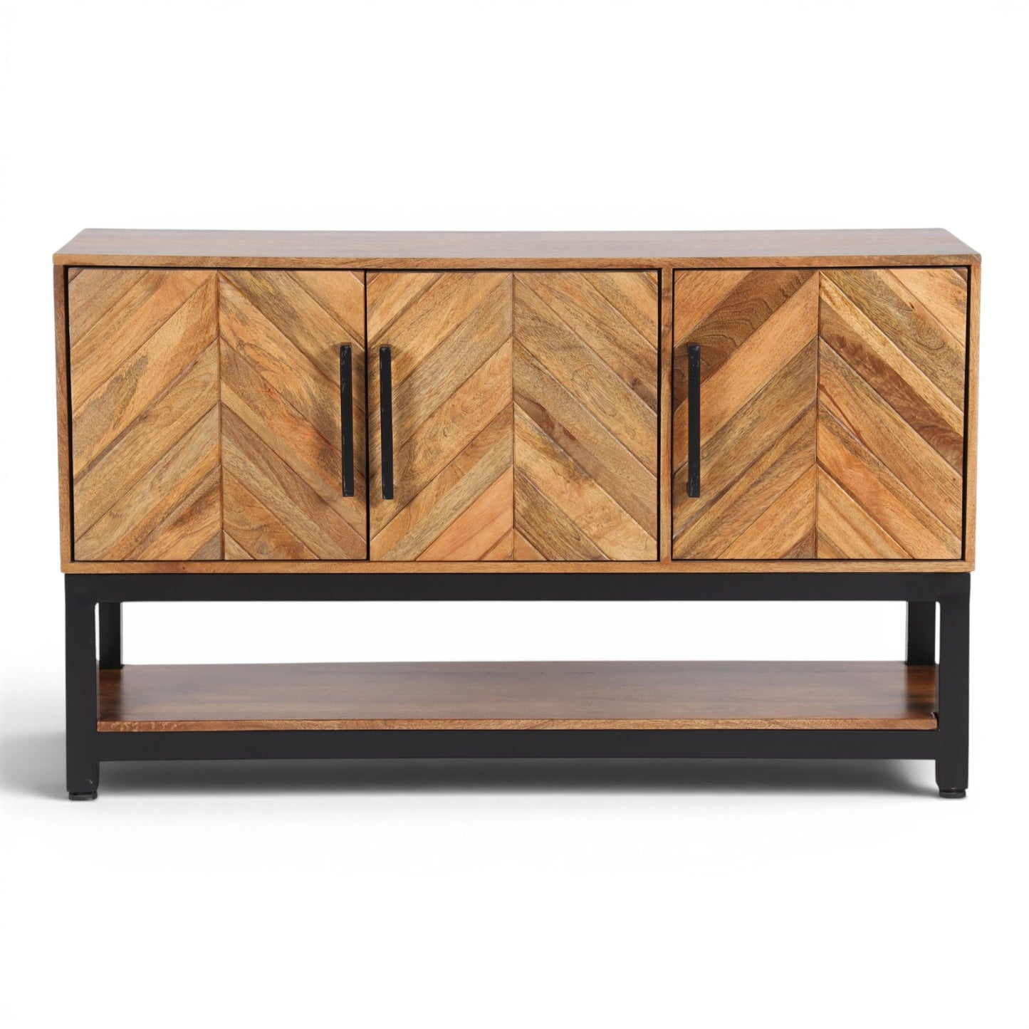 Parquet Solid Mango Wood Low Console Table