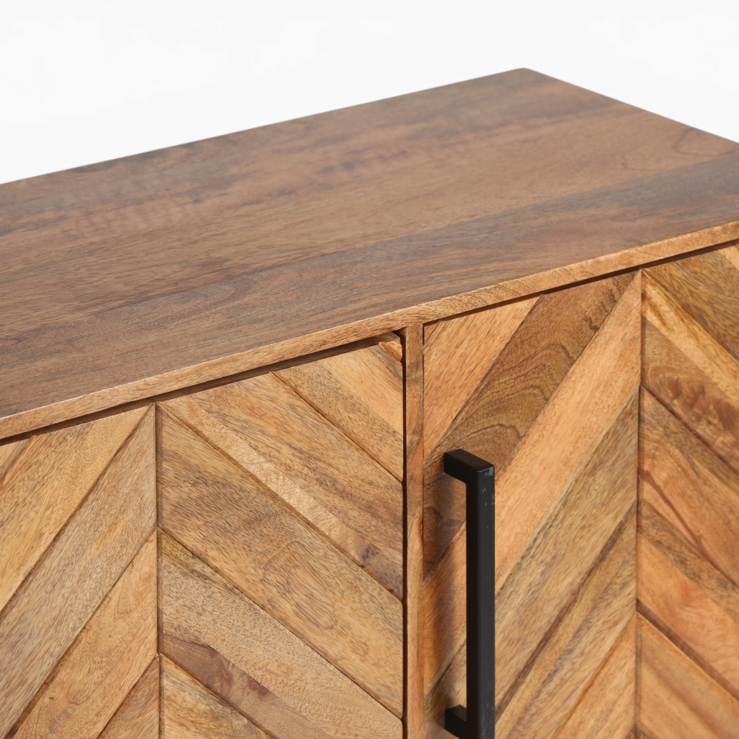 Parquet Solid Mango Wood Low Console Table