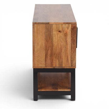 Parquet Solid Mango Wood Low Console Table