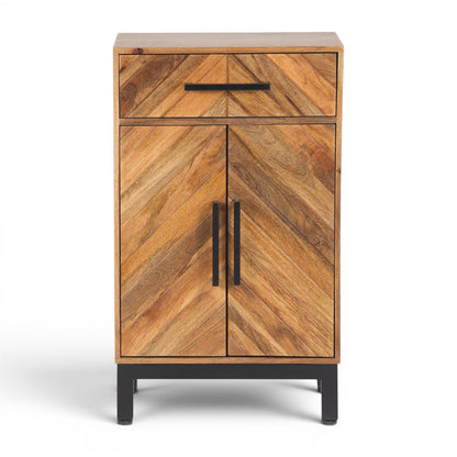 Parquet Solid Mango Wood Tall Slim Sideboard
