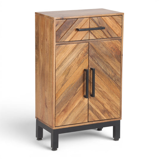 Parquet Solid Mango Wood Tall Slim Sideboard