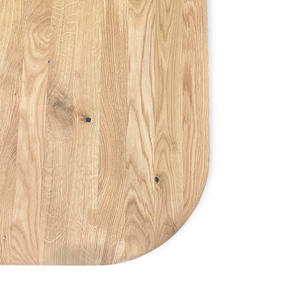 Pebble Oiled Oak Trapeze Leg Dining Table