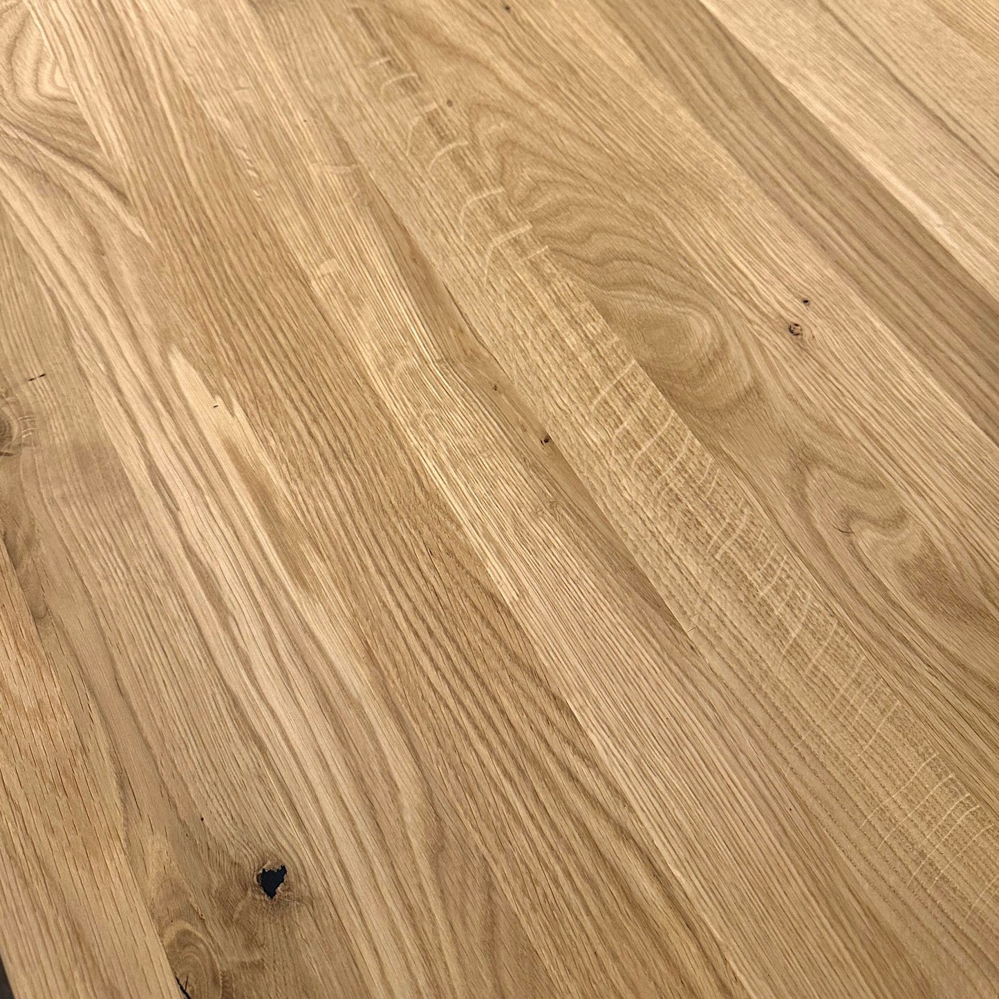 Pebble Oiled Oak Trapeze Leg Dining Table