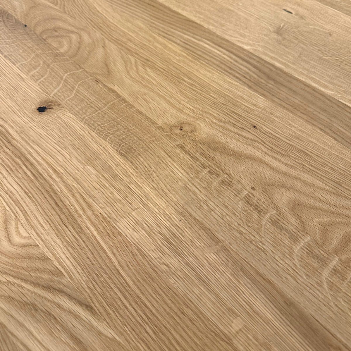 Pebble Oiled Oak Trapeze Leg Dining Table