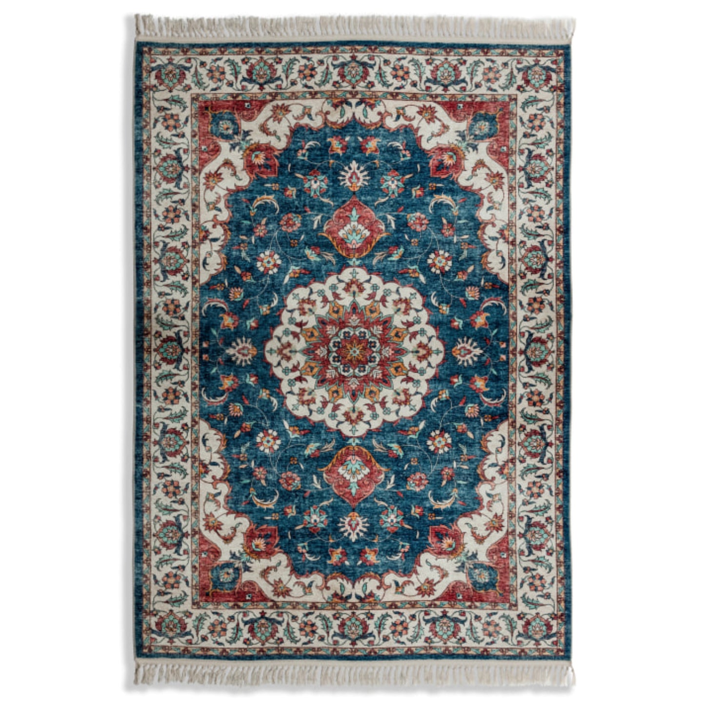 Persian Style Blue & Red Medallion Rug