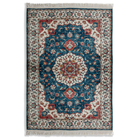 Persian Style Blue & Red Medallion Rug