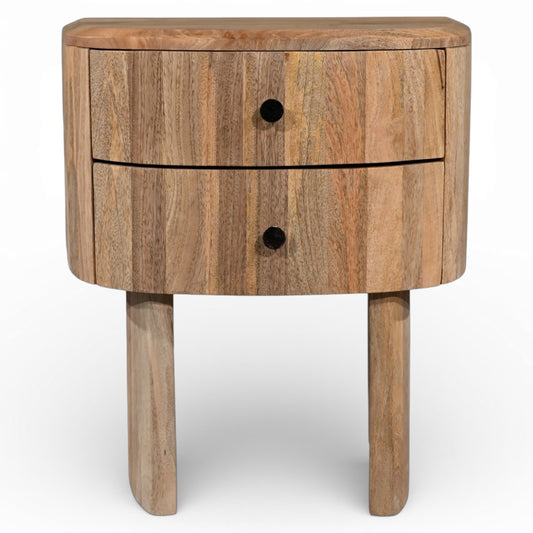 Soren Curved 2 Drawer Side Table