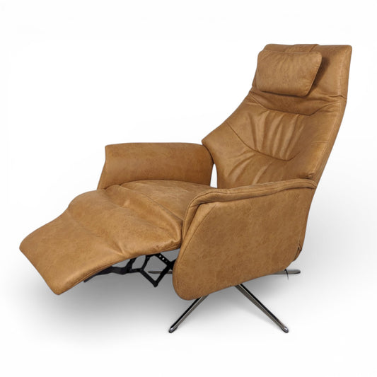 Sphinx Swivel Reclining Chair Tan Leather