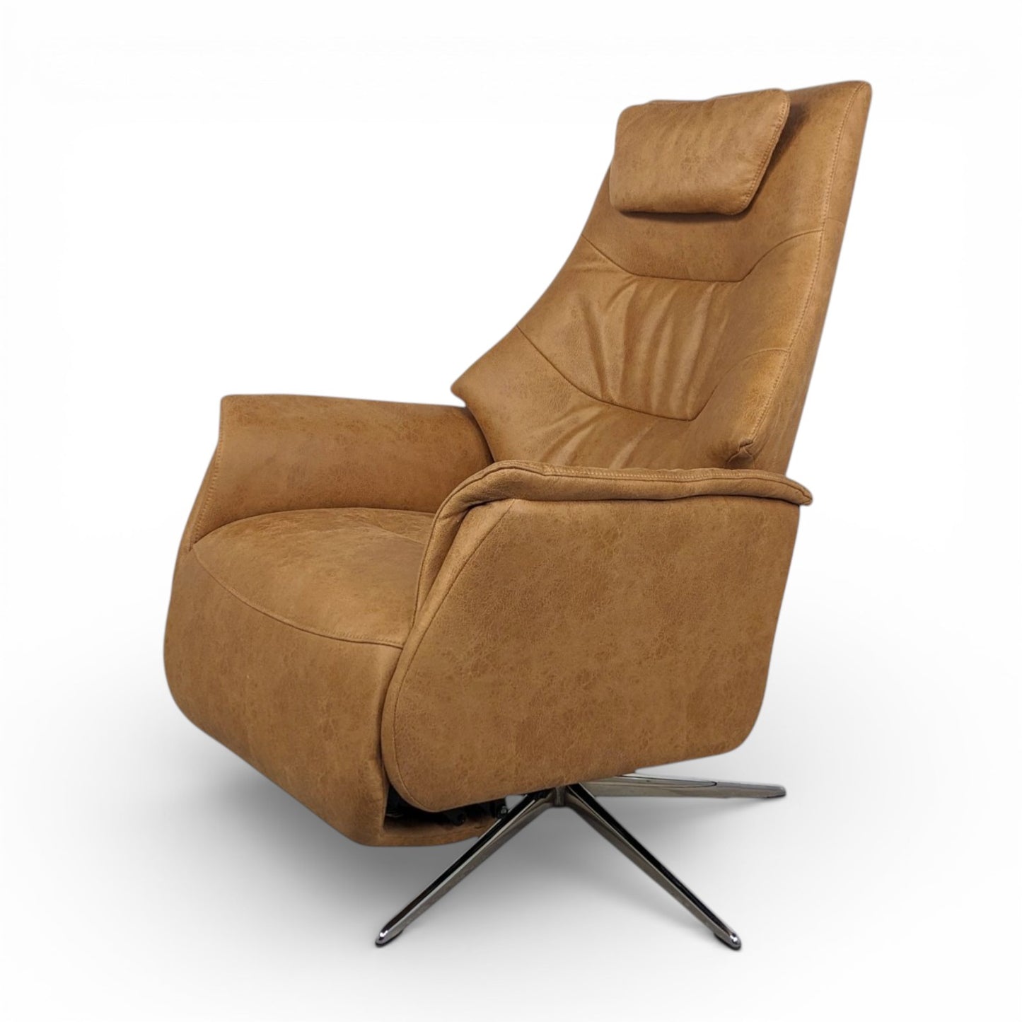 Sphinx Swivel Reclining Chair Tan Leather