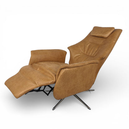 Sphinx Swivel Reclining Chair Tan Leather