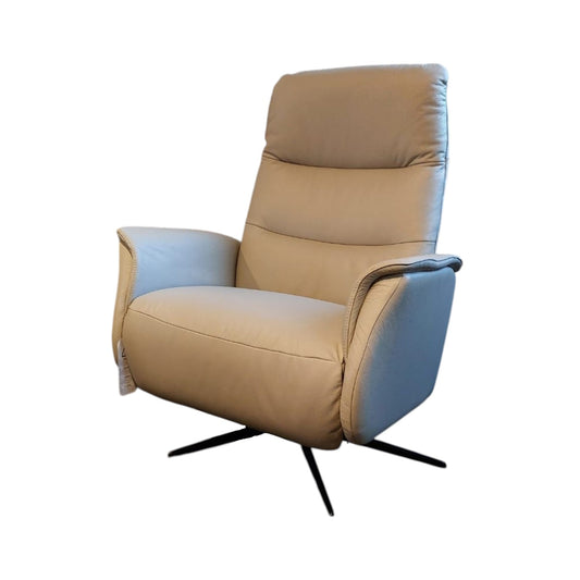Tate Electric Recliner Chair in Silver Grey Leather - Pieces For Places