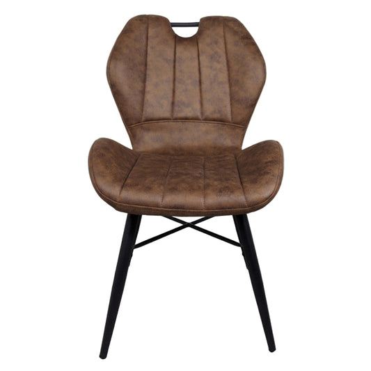 Verona Brown Pu Leather Dining Chair - Pieces For Places