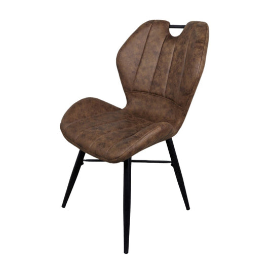 Verona Brown Pu Leather Dining Chair - Pieces For Places