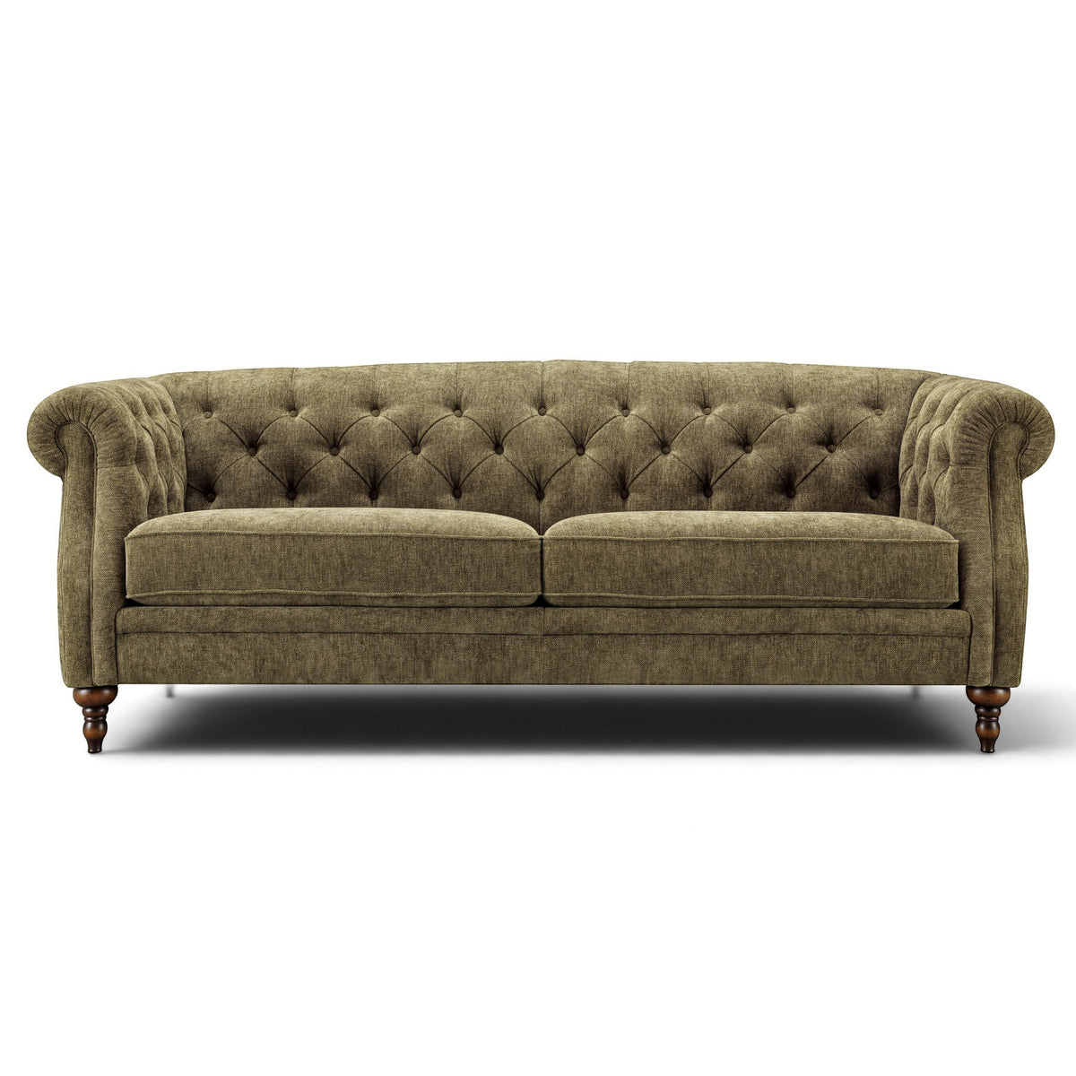 Wellington Green Fabric Chesterfield Sofa