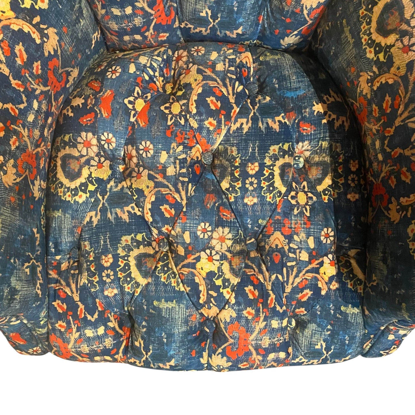 Abbey Armchair Printed Blue Velvet - Ex Display