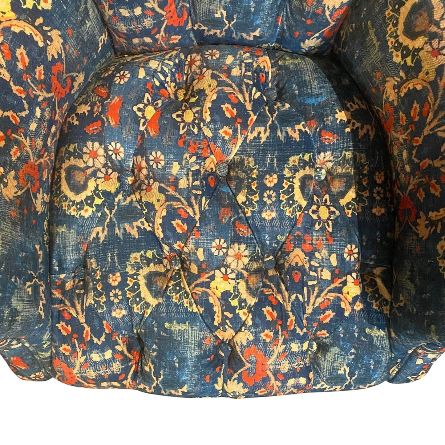 Abbey Armchair Printed Blue Velvet - Ex Display
