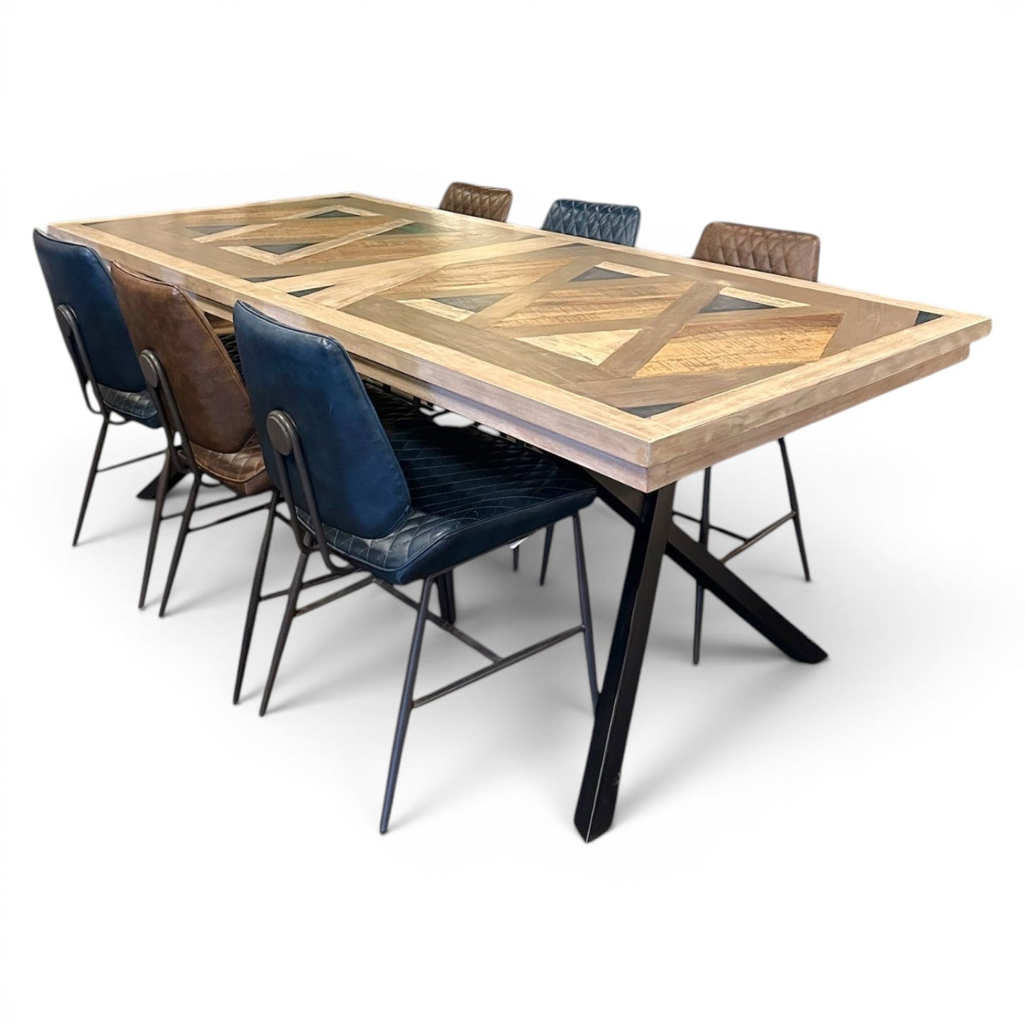 Accentra 220cm Dining Table & 6 Dalton Dining Chairs Set - Ex display