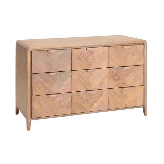 Akimbo Herringbone 9 Drawer Chest - Pieces For Places