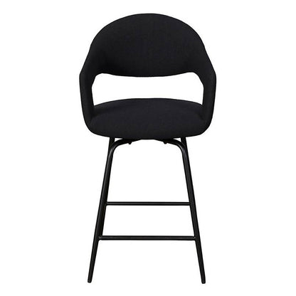 Aladdin Black Boucle Swivel Barstool - Pieces For Places