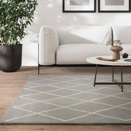 Diamond Silver Albany Rug - 200cm x 290cm